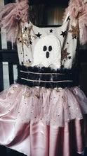 Pink and black ghostie dress 9-12y