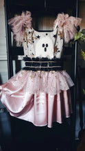 Pink and black ghostie dress 9-12y