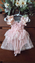 Blush bow romper 6/12m