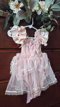 Blush bow romper 6/12m